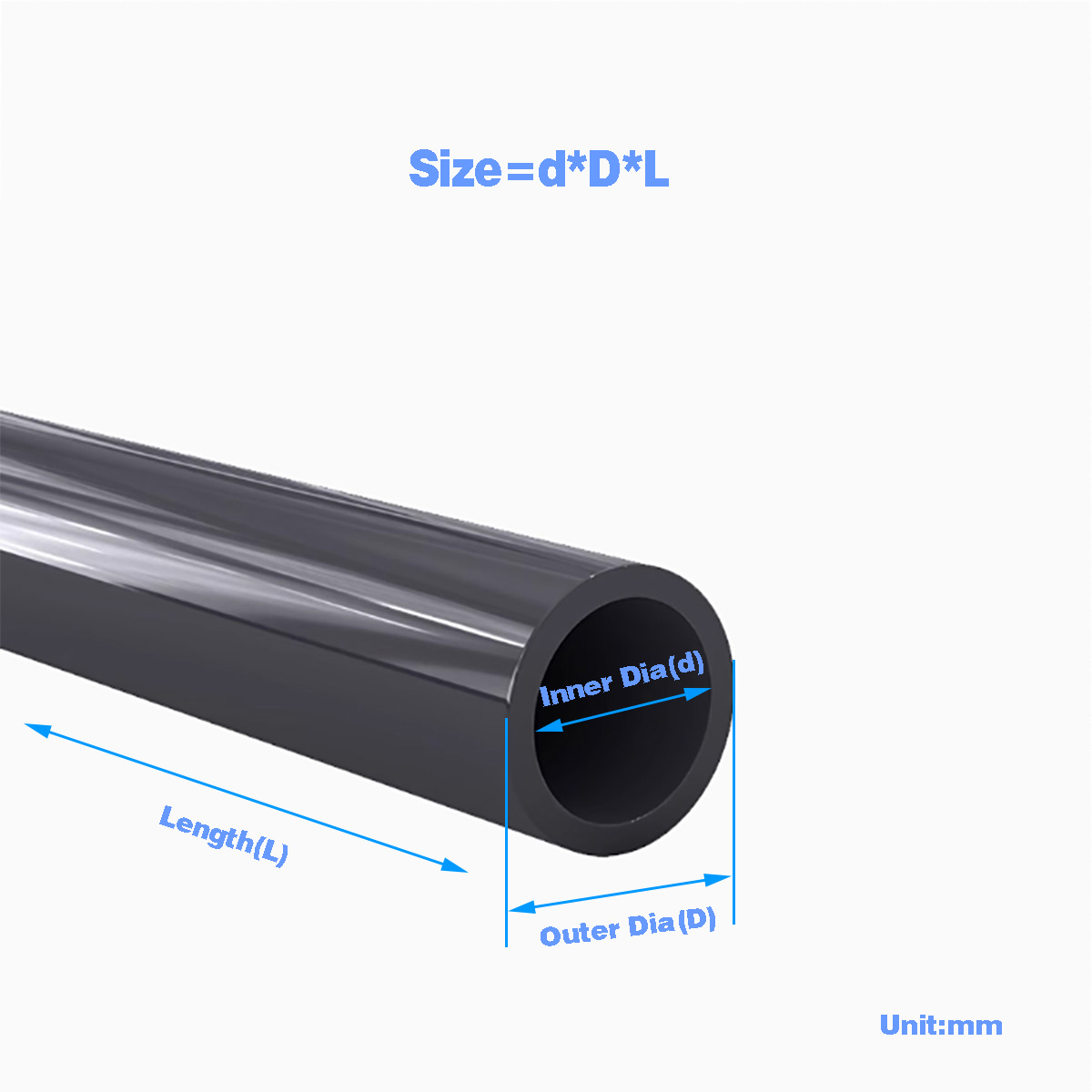 Aquarium Fish Accessories - Tubo de plástico pvc preto, tubo