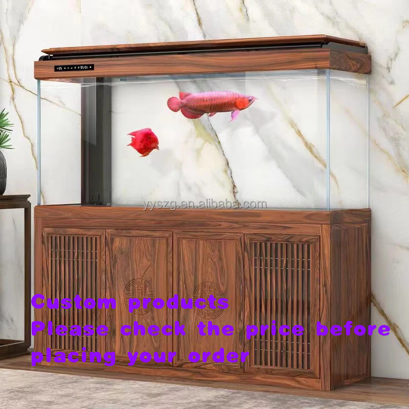 Live Fish Aquarium - Aquário de Parede Retangular de Vidro