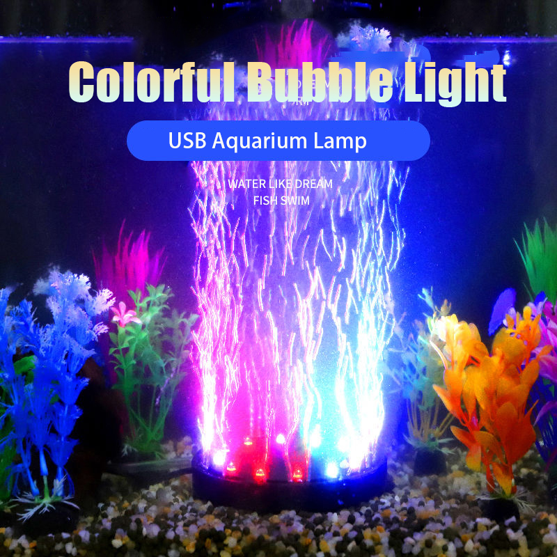 Aquarium Fish Colorful - Aquário submersível usb led bolha luz